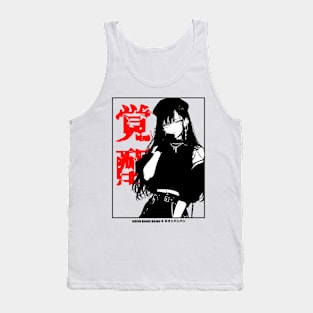 Japanese Streetwear Goth Grunge Anime Girl Manga Aesthetic Black and White Tank Top